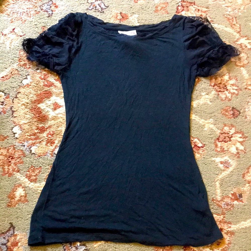 Anthropologie forest green dressy tee by Odonate Epiprocta, size small